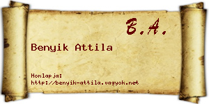 Benyik Attila névjegykártya